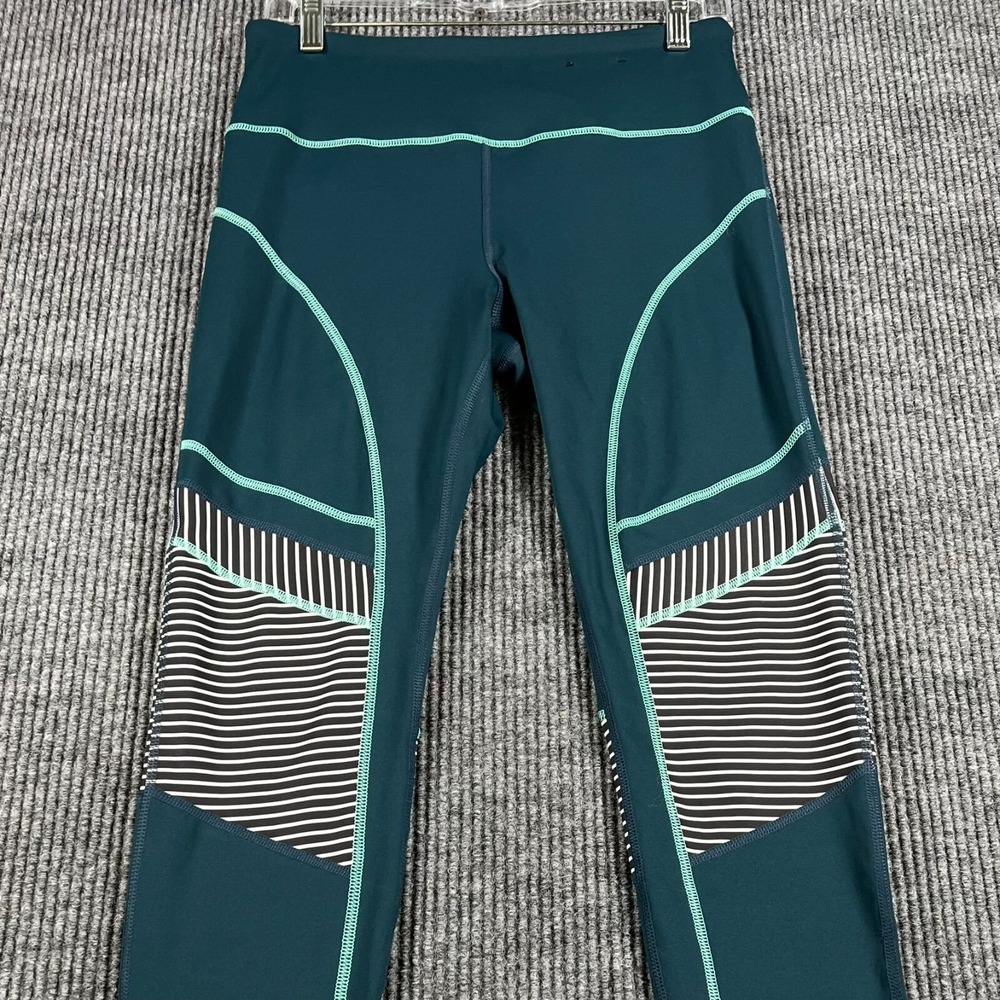 FILA Leggings Womens Large Green Workout Activewear Training Run Lift Gym
